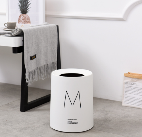 m printed european nordic creative bathroom office bedroom living room home coverless trash basket trash can 8l