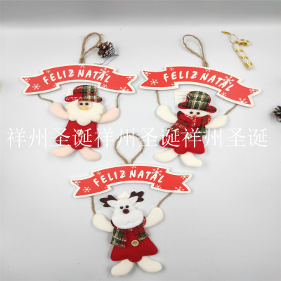 Factory Direct Sales Christmas Decoration Christmas Pendant Word Plate Old Man Pendant Language Can Be Changed