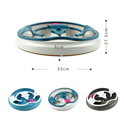 Amazon New Cat Turntable Toy Crazy Amusement Plate Cat Catch Mouse Ball Sound and Light Grounder Fun Cat Turntable