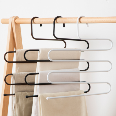 Multifunctional Stainless Steel Clothes Hanger Household S-Type Magic Hanger Wardrobe Multi-Layer Anti-Slip Storage Scraf Clip