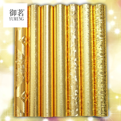 Ceiling Ceiling Golden Wallpaper Gold Foil Waterproof KTV Bar Health Club Luxury Wallpaper Factory Direct Sales