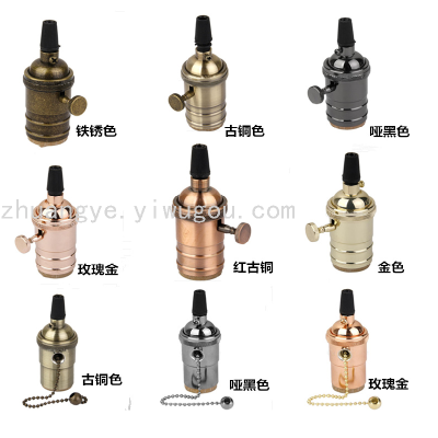 Edison Vintage Bulb holder American Standard E27 Large Screw Aluminum Car Parts Ceramic Hanging Line Lamp