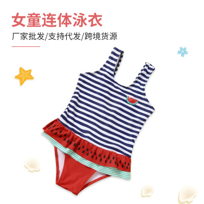 New Girls' One-Piece Watermelon Cartoon Pattern Sexy One Piece Swimsuit Foreign Trade Swimsuit for Women