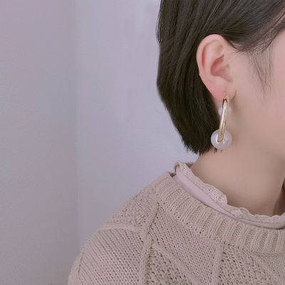 925 Silver Needle Korean Design Pearl C- Shaped Earrings Simple and Stylish Earrings Instafamous Elegance Earrings for Women