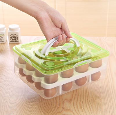 Kitchen 15-Grid Egg Storage Box Egg Preservation Box for Refrigerator Multi-Layer Egg Storage Box Plastic Egg Holder