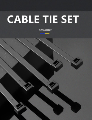 Cable Zip Ties Heavy Duty 20.32cm50b Tensile Strength Black Nylon Cable Ties Winding High Quality Straps