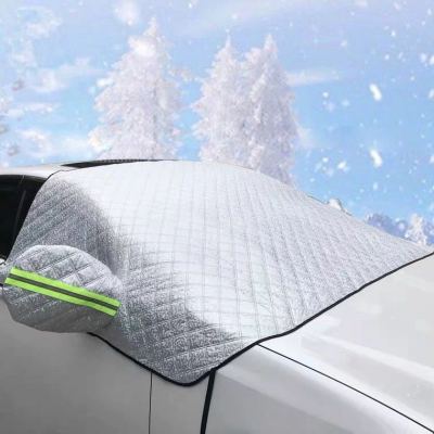 Exclusive for Cross-Border Car Cover Aluminum Film Winter Snow Shield Half Car Cover Thickened Antifreeze Cover Half Body Front Shield Sunshade