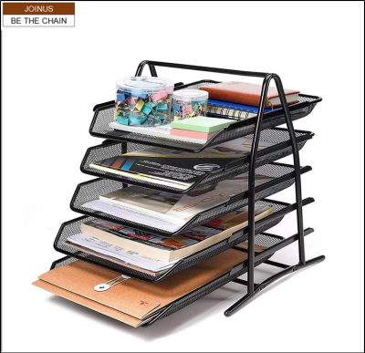   Mesh Desktop File Holder and Book Organizer, 5 layers Durable Metal AF-3409