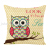 Linen Digital Printing Owl Pattern Pillow Cover without Core Sofa Living Room Cushions Car Back Pillow
