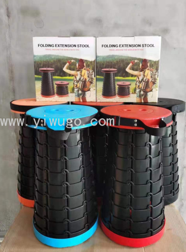 Plastic Folding Stool Outdoor Portable Retractable Folding Chair Travel Camping TikTok Same Folding Stool 