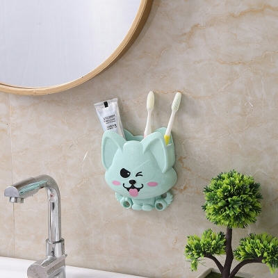 G01-542 Cute Creative Toothbrush Can Strong Suction Toothbrush Holder Toothpaste Bottle Storage Rack Plastic Bathroom Supplies