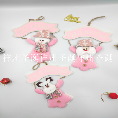 Factory Direct Sales Christmas Decoration Christmas Gift Christmas Pendant Fabric Pendant Word Plate Pendant Language Can Be Changed