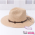 Charming Monochrome Woven Elastic Lace Women's Dome Wide Brim Big Edge Sun Hat Casual Japanese All-Matching Hat
