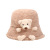 Cute Bear Doll Lambswool Bucket Hat Women's Winter New Cartoon Hat Solid Color Plush Bucket Hat Warm