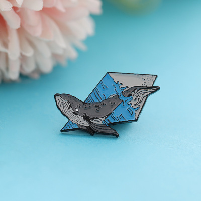 Couple Badge Clothes and Bags Pin Accessories Creative Cute Japanese Personality Ins Trendy Cartoon Whale Brooch