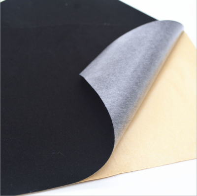 Black Single Reversed Adhesive Paper Velvet Surface Interior Trim Self-Adhesive Flocking Cloth Tape Adhesive Tape Velvet Factory Direct Supply