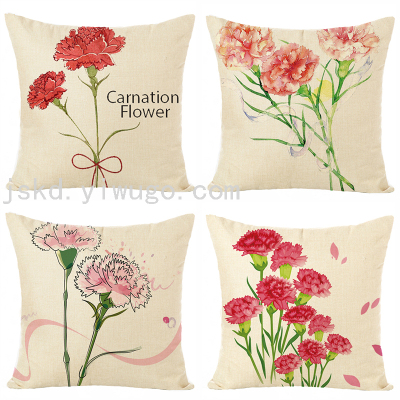 Modern Minimalist Style Linen Printed Pillowcase Sofa Living Room Cushions Bedroom Bay Window Pillow Model Room Backrest