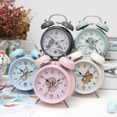 Creative New Cartoon Dinosaur 4-Inch Metal Bell Alarm Clock Student Children Lazy Bedside Simple Fashion Desk Clock