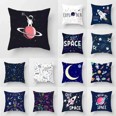 New Hand Painted Starry Sky Universe Pillow Cover Home Sofa Cushion Car Back Cushion Covers Wholesale