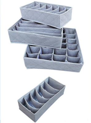 Non-Woven Underwear Storage Box 3-Piece Bamboo Charcoal Storage Box Storage Bags for Underwear