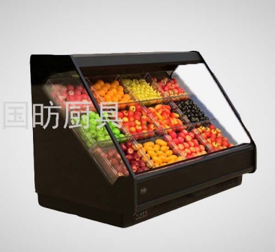 Bevel Fresh Cabinet Double-Sided Vegetables Frozen to Keep Fresh Display Cabinet Supermarket Vegetables and Fruits Fresh Cabinet Wind Screen Counter