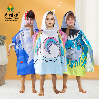 SOURCE Factory Children's Bathrobes Cloak Robe Printed Cartoon Fashion Beach Towel Drape Bath Towel
