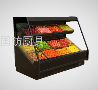 Bevel Fresh Cabinet Double-Sided Vegetables Preservation Cabinet Supermarket Vegetables and Fruits Fresh Cabinet Wind Screen Counter Refrigerated Cabinet