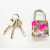 New Fashion Lock 30MM Bag Arc Padlock Bag Flower Heat Transfer Printing Iron Padlock with Key CH-HB31