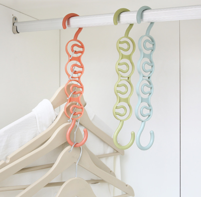 Household Multi-Functional Multi-Layer Wardrobe Space-Saving Four-Hole Hanger Storage Rack Finishing up and down Clothes Hanger