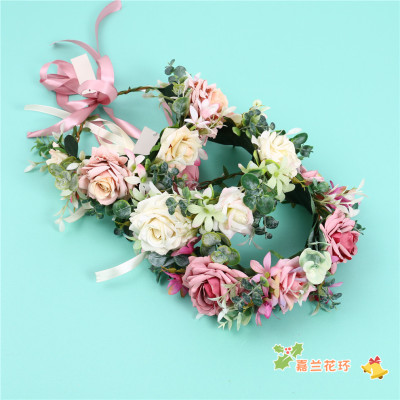 Artificial Flower Flower Garland Bridal Wedding Headdress Super Fairy Headdress Travel Korean Style Wedding Accessories