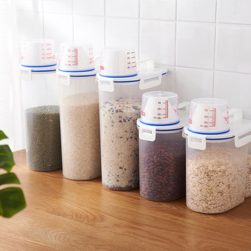 one-piece delivery thickened portable tape measuring cup rice bucket storage cabinet coarse grains storage tank kitchen moisture-proof sealed tank