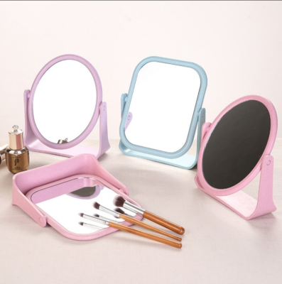 Simple European Makeup Mirror Double-Sided Rotatable Makeup Mirror Desktop HD Desktop Vanity Mirror Dormitory Table Mirror