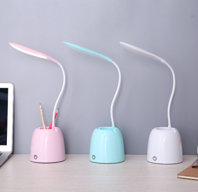 Household Pen Holder Reading and Learning Three-Gear Adjustable Eye Protection Desk Lamp Touch-Type Self-Contained Pen Holder Eye-Protection Lamp