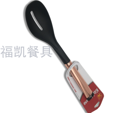 Food Grade Stainless Steel Professional Heat Resistant Slotted Nylon Ladle Spoon Cooking Utensils 