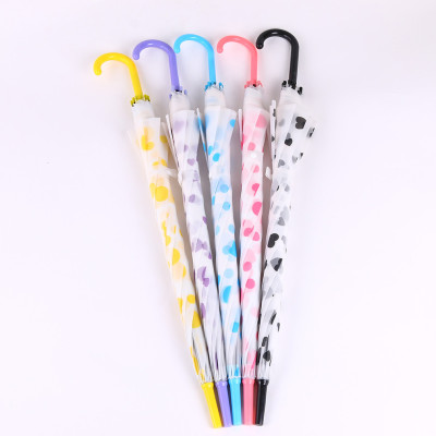 Umbrella Female Girl Heart Ins Student Korean Simple Student Cartoon Simple Umbrella with Straight Shank Sun Parasol