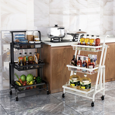 Kitchen Storage Rack Floor Multi-Tier Movable Bedroom Living Room Home Baby Products Folding Cart Storage Rack