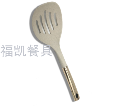 Hot-sale Food Grade With Long Stainless Steel Handle Nylon Slotted Turner Skimmer Cooking Utensils