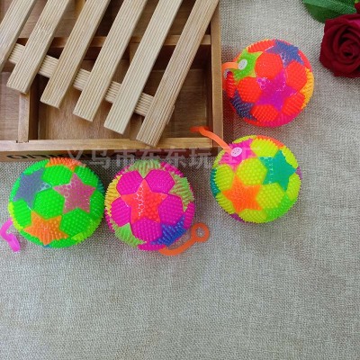 Flash 7.5 Pentagram Flexible Glue Squeeze and Sound Massage Ball Luminous Sound Elastic Ball Luminous Toy Manufacturer