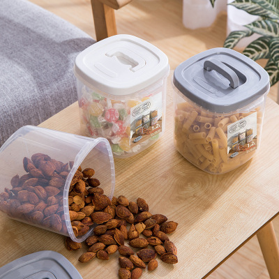 Sealed Jar Transparent Household Cereals Kitchen Storage Box Food Grade Plastic Snack Nuts Dry Goods Storage Jar