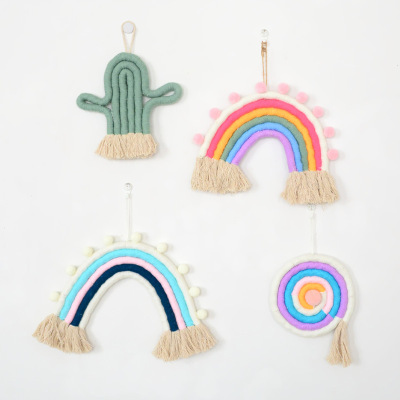 INS Nordic Hand-Woven Tapestry Rainbow Tassel Decoration Color Variety Optional Small Batch Photo Props