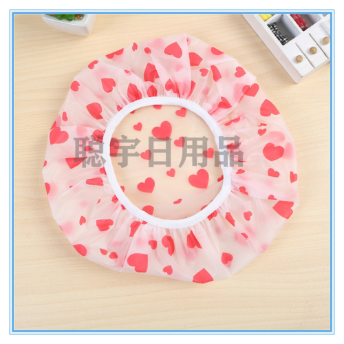 double-layer shower cap bath waterproof cap women‘s adult model shower cap bath shampoo cap kitchen lady waterproof oil cigarette cap