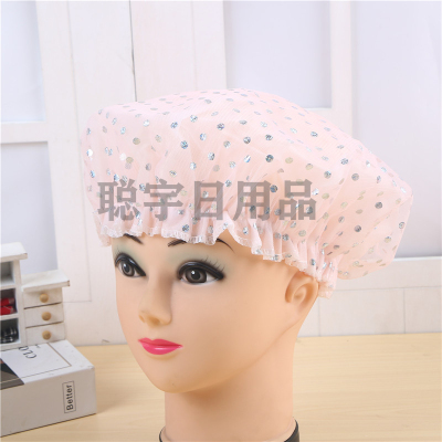 Women's Headgear Waterproof Bath Hat Kitchen Oil-Proof Cooking Lampblack Shower Cap Thickened Shower Cap Free Shipping