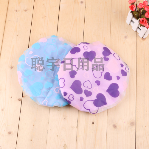 congyu daily necessities household shower cap fashion double pe thickened waterproof shower cap