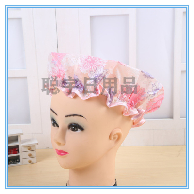 Shower Cap Waterproof Adult Female Shower Kitchen Hat Dust-Proof Oil-Proof Smoke-Proof Head Cover Shampoo Shower Cap Thick Cute