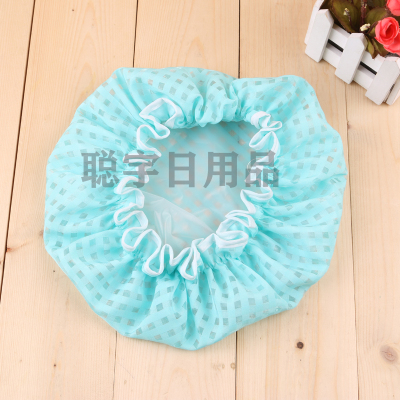 Congyu Daily Necessities Household Fashion Plaid Double-Layer Shower Cap