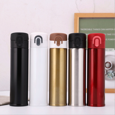304 Stainless Steel Vacuum Cup Handy Bounce Cover Sealed Water Cup Vacuum Portable Vehicle-Borne Cup Outdoor Cup
