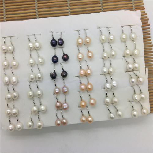 Wholesale New Natural Pearl High Heel Shoes Style Gold-Plated Color-Retaining Pearl Earrings Earrings