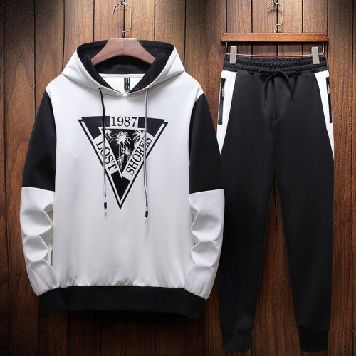 sweater spring hooded men‘s youth coat high school students two-piece men‘s fashion coat