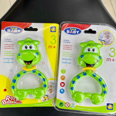 Rattle Small Cartoon Deer Children Animal Rattle Giraffe Hippo Double-Sided High Saturation Eye-Catching Infant Educational Toys
