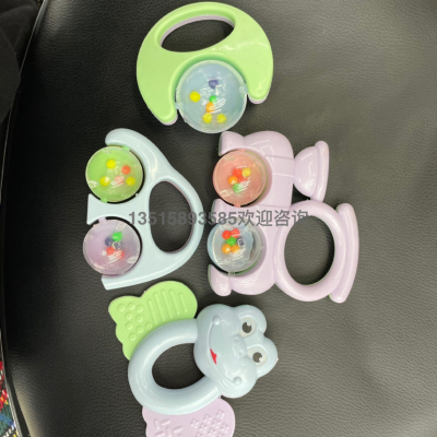 Baby Toy Hand Rattle Safety 0-6 Months Newborn Baby Frog Trolley Small Train Crescent Baby's Rattle Rattle